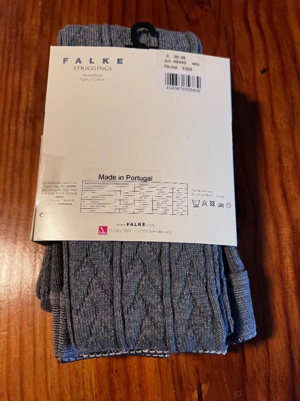 Falke Softmerino Tights Grey Size S (EU 36-38) Cotton Wool Blend - NIB